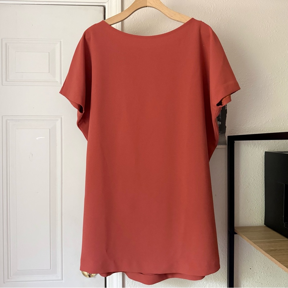 KAAREM peach boat neck lagenlook‎ short sleeve batwing mini dress